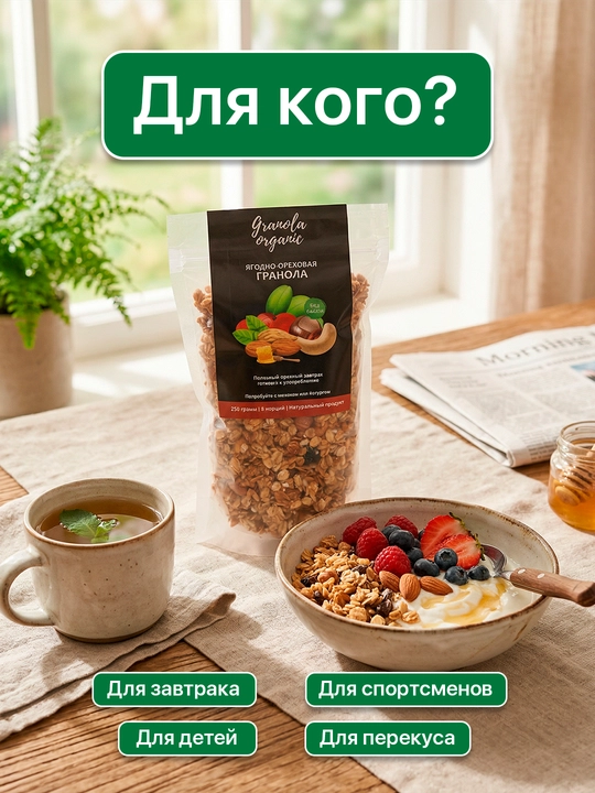 Ягодно-ореховая Гранола, 250 г
