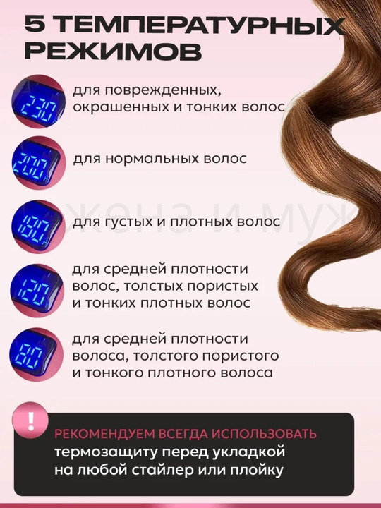 Профессиональная плойка  для афрокудрей — керамическое покрытие, быстрый нагрев