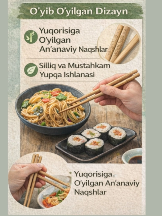 Sushi, Rollar uchun bambuk tayoqchalar, ko'pmartalik