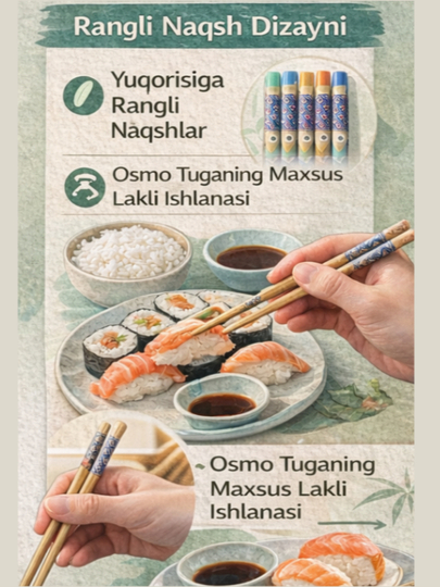 Sushi, Rollar uchun bambuk tayoqchalar, ko'pmartalik