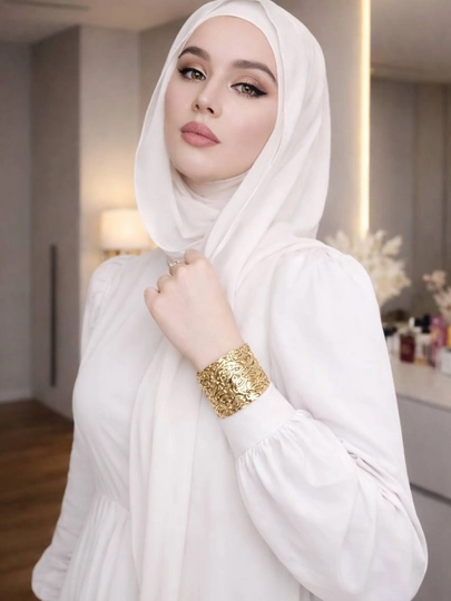 Набор из двух шифоновых хиджабов "Калифорния", 2в 1 Shifon sharf. Razmer 180*75 — HIJABST-SIFONSHARF-БЕЛЫЙ