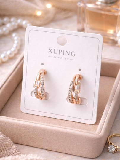 Женские серьги золотого цвета, бренд Xuping — LESHOES-XUP001-МОЛОЧ