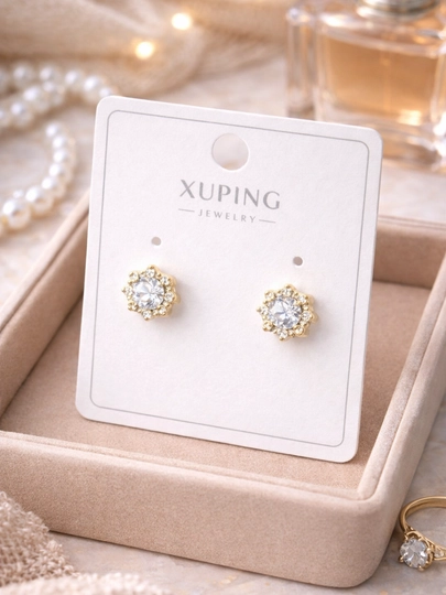 Женские серьги золотого цвета, бренд Xuping — LESHOES-XUP001-ОЛИВК