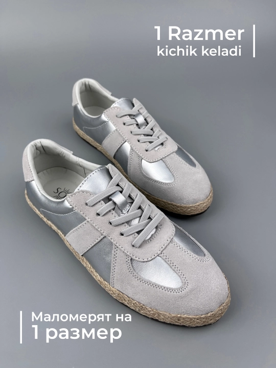 Ayollar uchun kedalar SOLINA, bahor-yoz, tabiiy charm, 36-41, 1 razmer kichik keladi