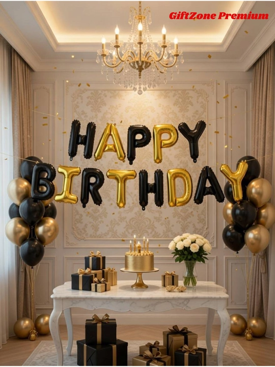 Шары с буквами «Happy Birthday» — набор для дня рождения, фольга, 40 см, 13 букв - 