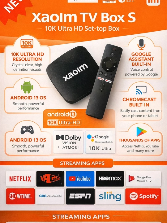 Xaoim TV Box S 10K Ultra HD, Android 13, Google Assistant, Chromecast - 