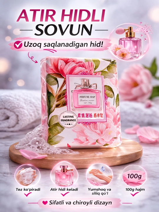 Sovun, meva hidli 100 g, uzoq saqlanadigan xushbo‘y hid