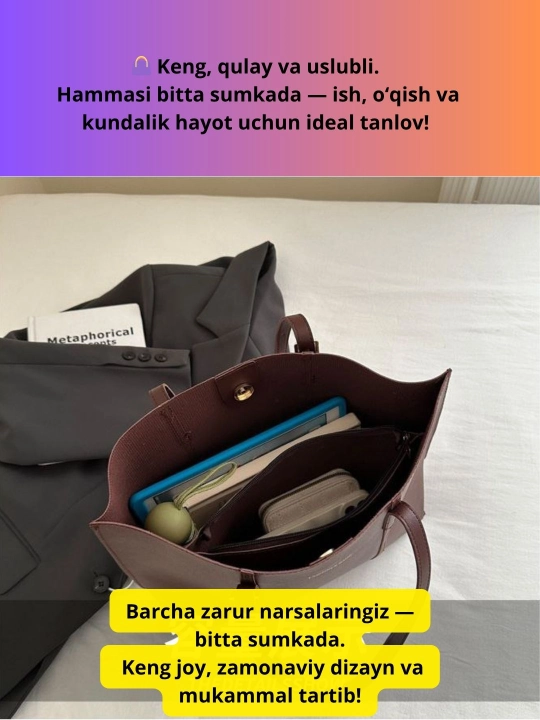 Ayollar eko charm sumkalari to‘plami, 2 ta buyum (katta va kichik)