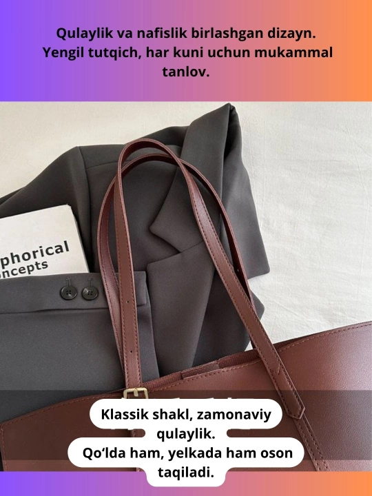 Ayollar eko charm sumkalari to‘plami, 2 ta buyum (katta va kichik)
