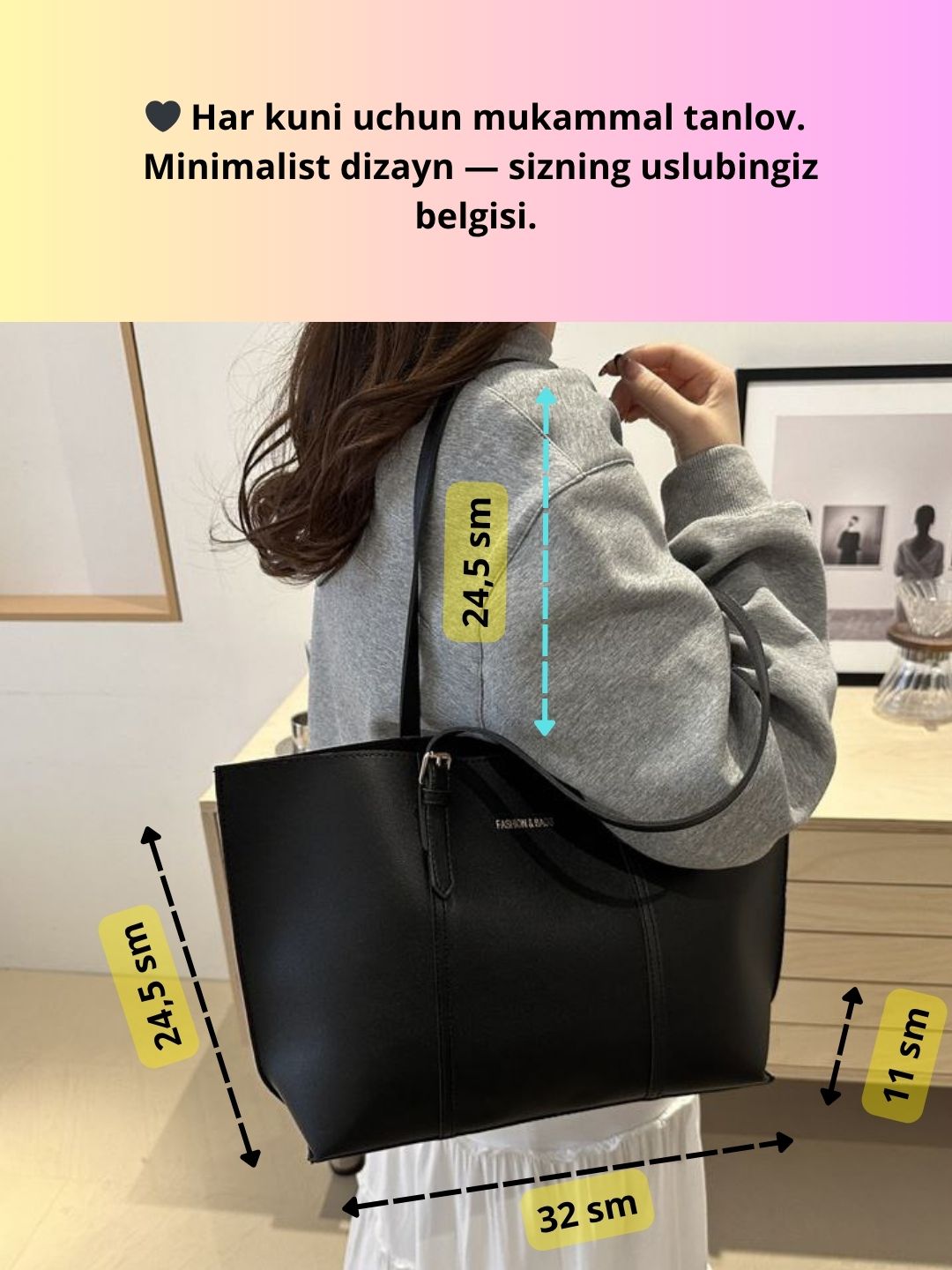 Ayollar eko charm sumkalari to‘plami, 2 ta buyum (katta va kichik)