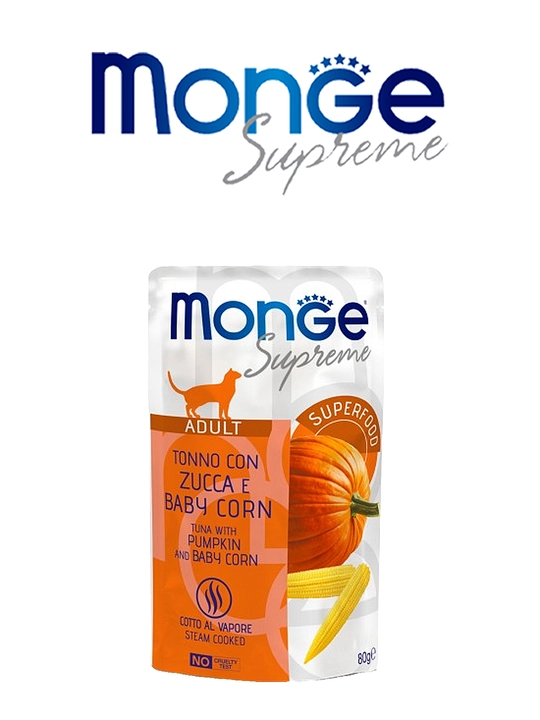 Monge пауч для кошек тунец мини-кукуруза и тыква 80 гр по 4 штуки