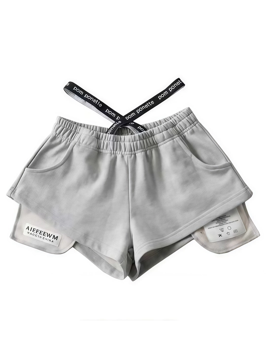 Ayollar uchun sport shortiklari, raqs va fitness uchun, S–L, kulrang va qora
