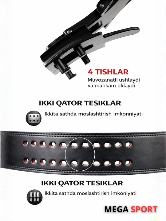 Og‘ir atletika uchun mustahkam sport kamari, belni qo‘llab-quvvatlovchi, charm