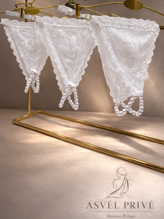 Ayollar uchun dantelli string ichki kiyim (marjonli model)