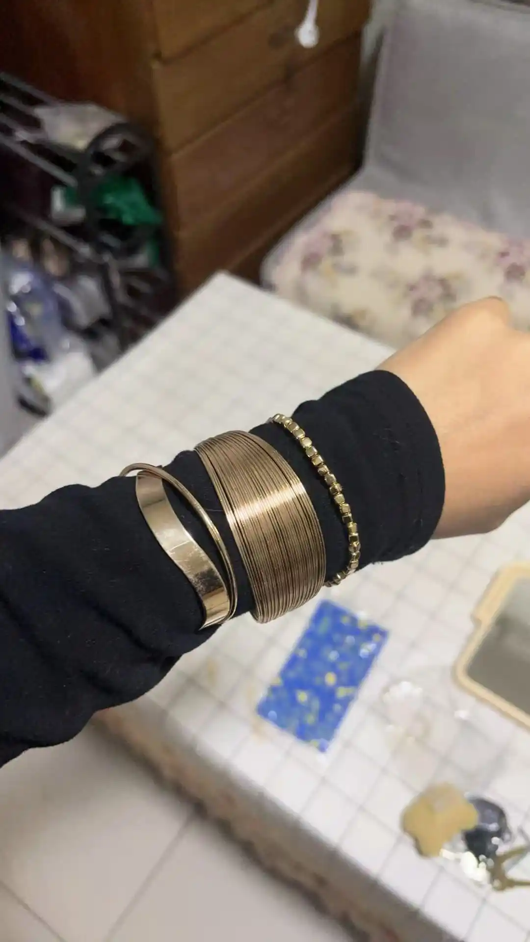 Женский браслет, набор украшений, с камнями, с жемчугом, безразмерный