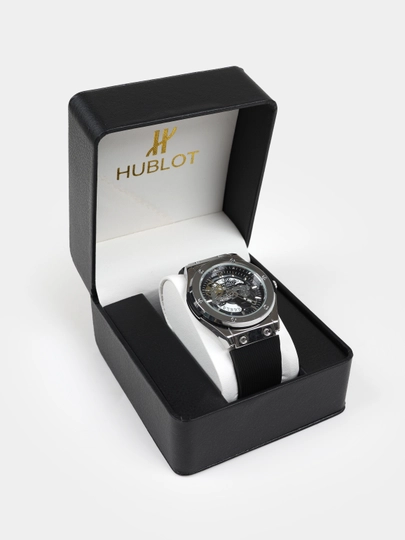 Мужские часы Hublot, классические и спортивные, мужские аксессуары, в комплекте коробка — THESOAT-02HUBLOT-ХРОМ