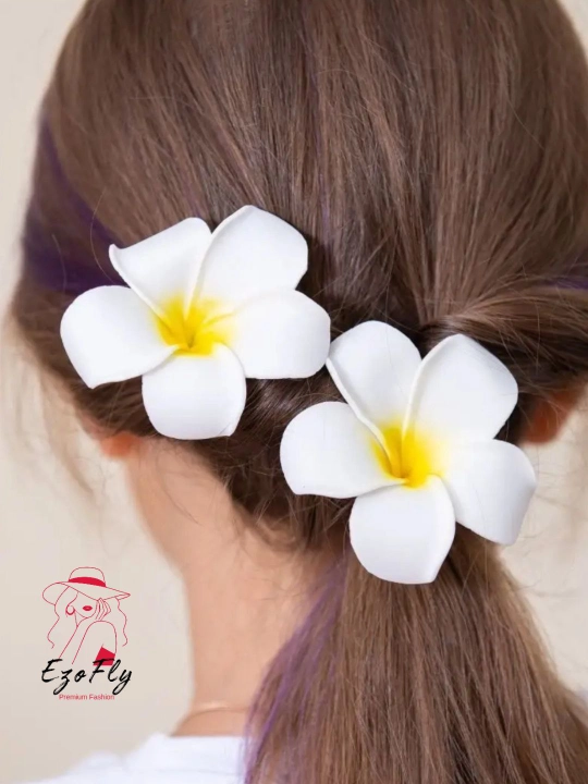 Заколка для волос в виде гавайского цветка, женская заколка цветок, Plumeria
