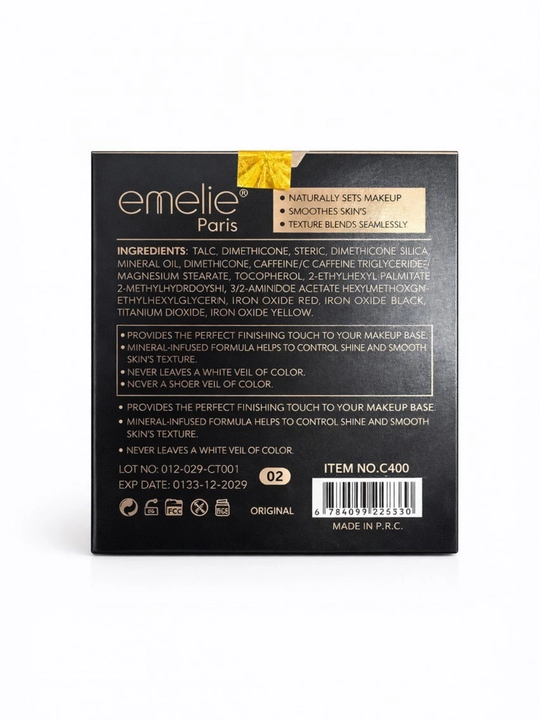 Emelie paris mineral presslangan puder – makiyajni tabiiy mustahkamlovchi yakuniy qatlam