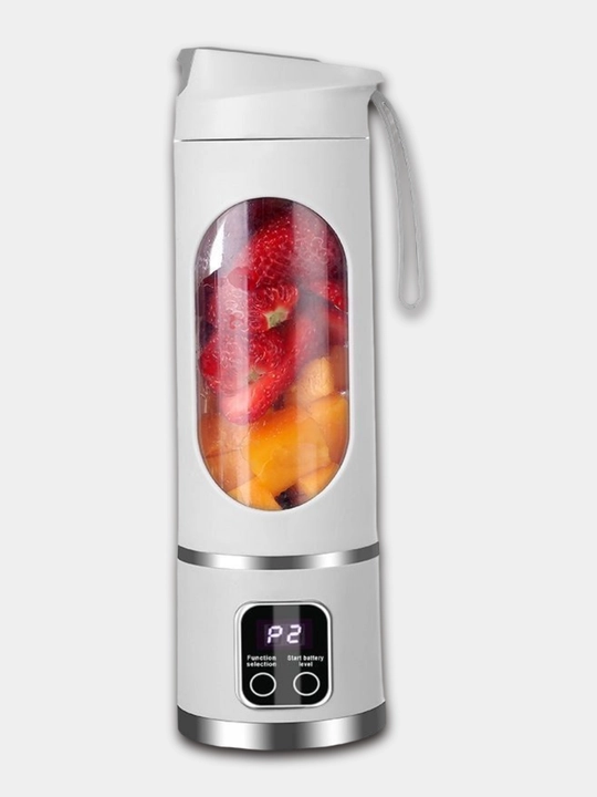 Mini-blender, portativ sharbat chiqargich, USB orqali zaryadlanadi, 3 tezlik, displey