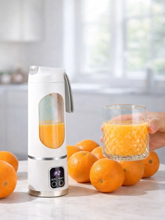 Mini-blender, portativ sharbat chiqargich, USB orqali zaryadlanadi, 3 tezlik, displey