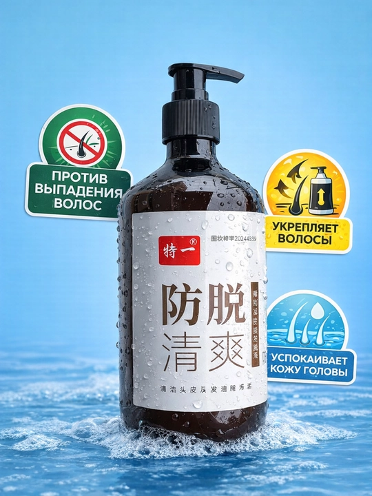 BIOMECH Soch to'kilishiga qarshi samarali o'simliklar ekstraktili shampun, 500 ml - 
