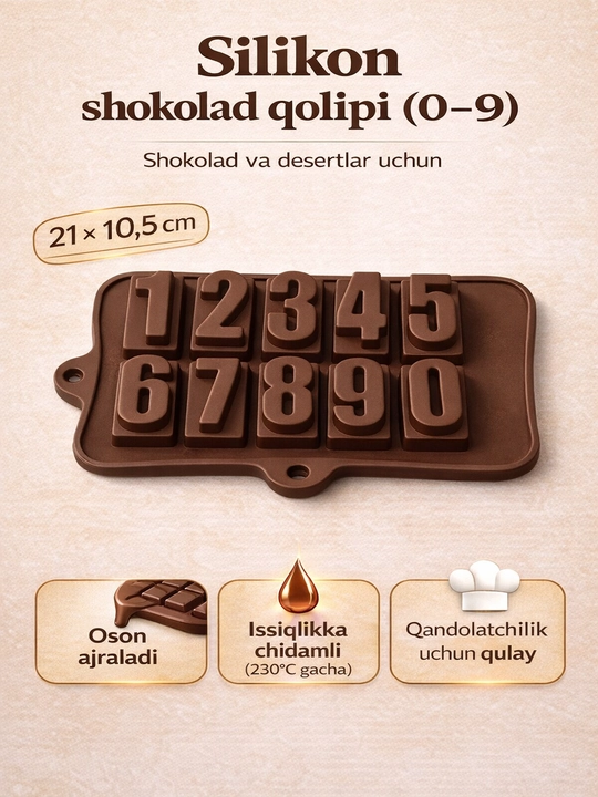 Silikon shokolad qoliplari universal | Shirinlik va qandolat uchun - 