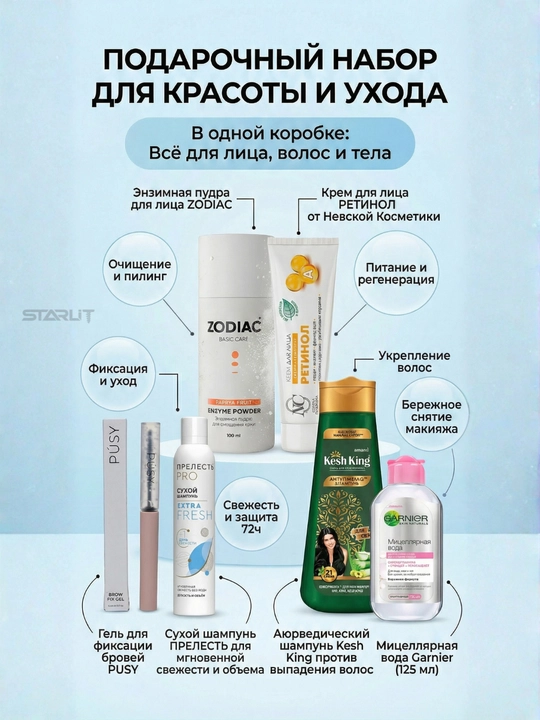 Ayollar uchun kosmetik sovg‘a to‘plami (Beauty Box), bayram sovg'asi, kompleks parvarish