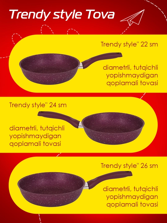 Tova Kukmara Trendy Style yopishmaydigan qoplama bilan