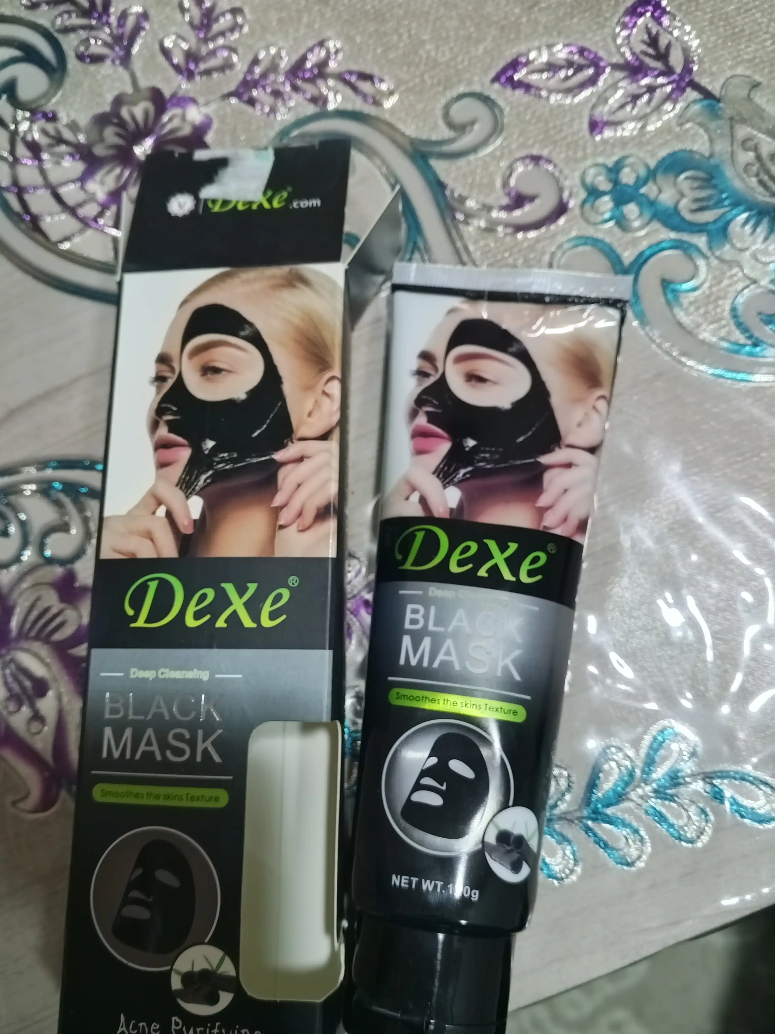 Очищающая черная маска Dexe Black Mask, пилинг для лица, 120 г