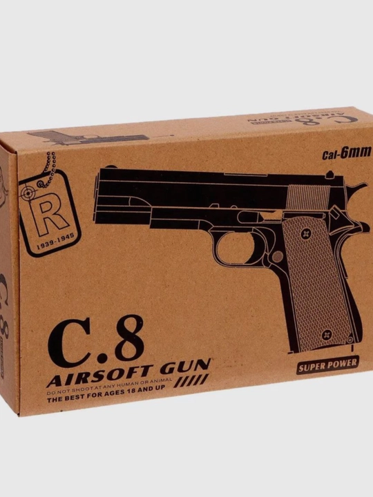 Glock AirSoft quroli, bolalar uchun metall to'pponcha, pnevmatik