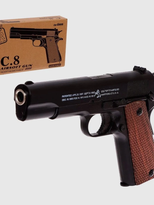 Glock AirSoft quroli, bolalar uchun metall to'pponcha, pnevmatik