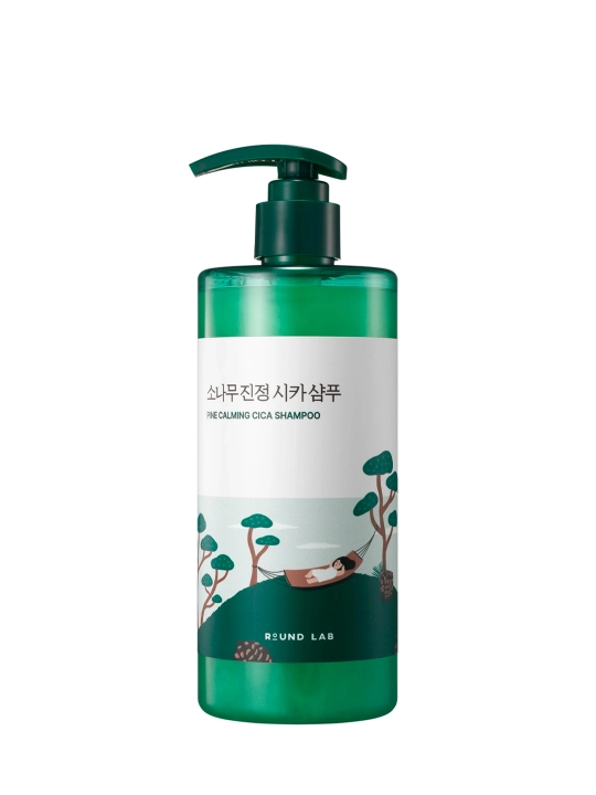 Sezgir bosh terisi va soch to‘kilishiga qarshi shampun Round Lab Pine Cica Shampoo, 400 ml - 