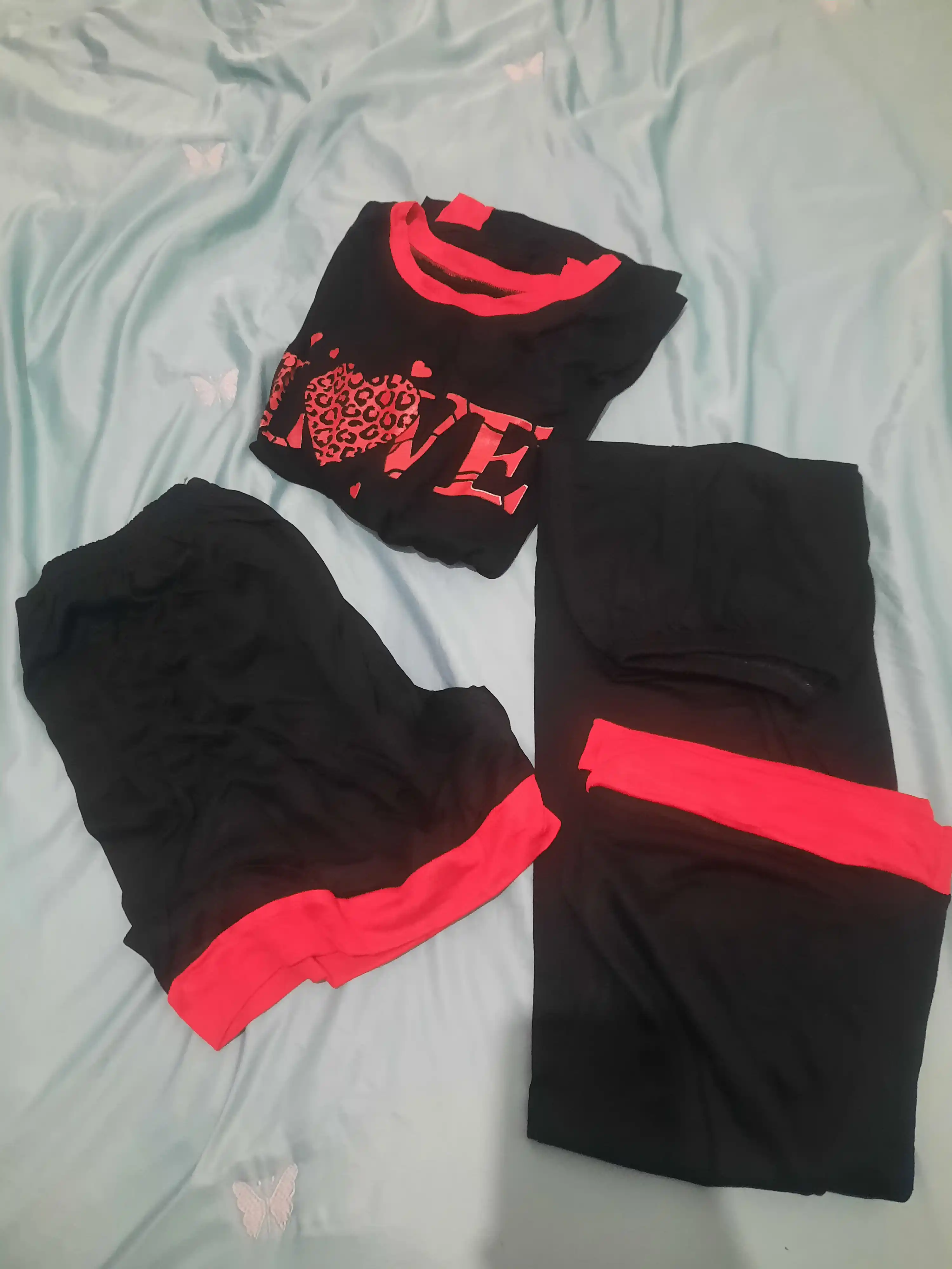 Ayollar pijamalari, 3x1, tungi pijama, uy kiyimi, 3 qismli