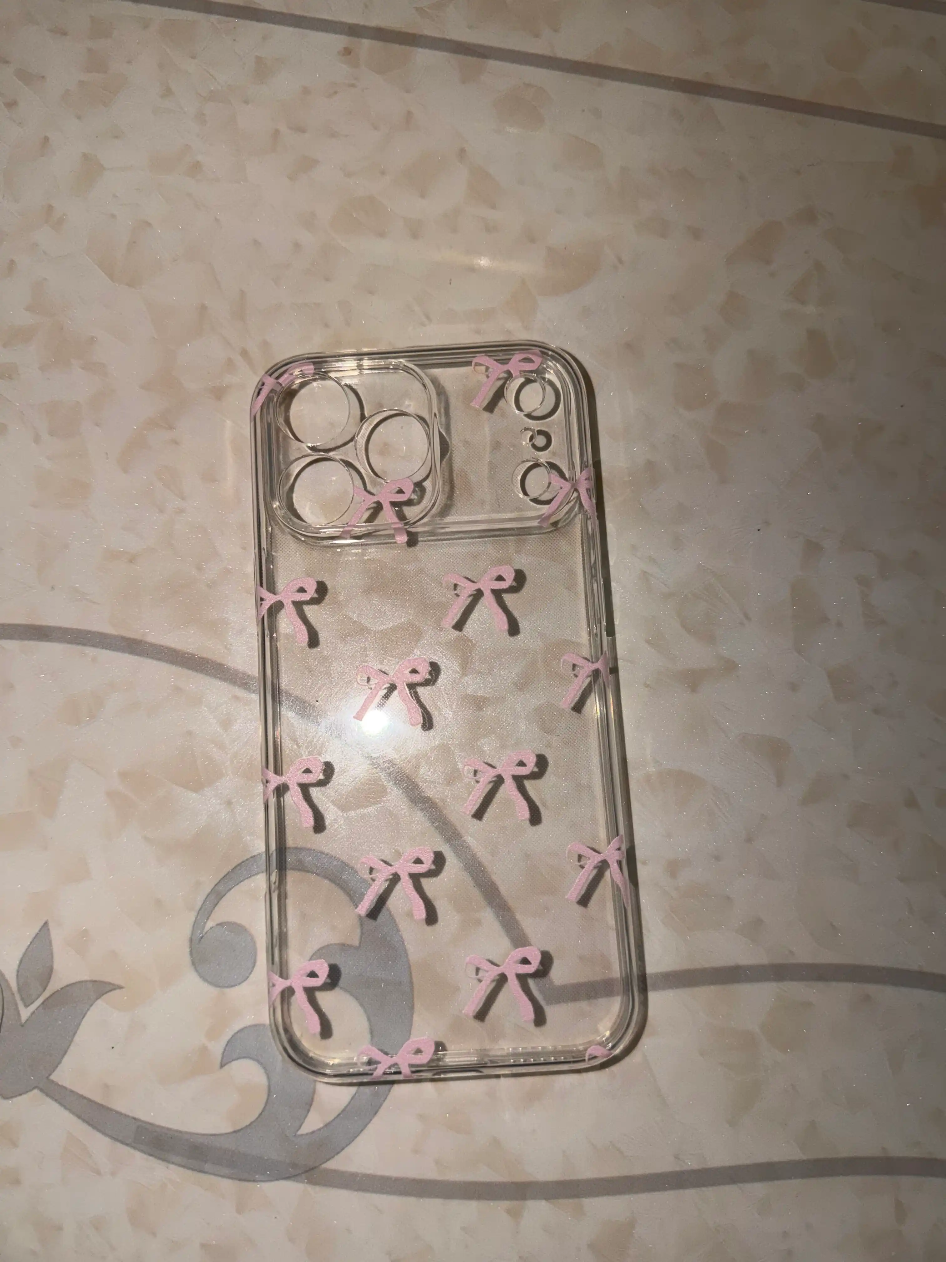 Прозрачный чехол с розовыми бантиками, для iPhone 13, 14, 15, 16, 17 Pro, ProMax, Plus