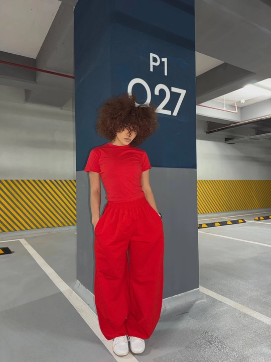 Ayollar oversize sport kostyum paxta nachossiz 44–50 erkin bichim bahor yoz