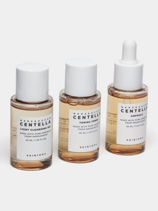 SKIN1004 Madagascar Centella Poremizing, Tea-Trica, Travel Kit, Double, Even Tone to'plami