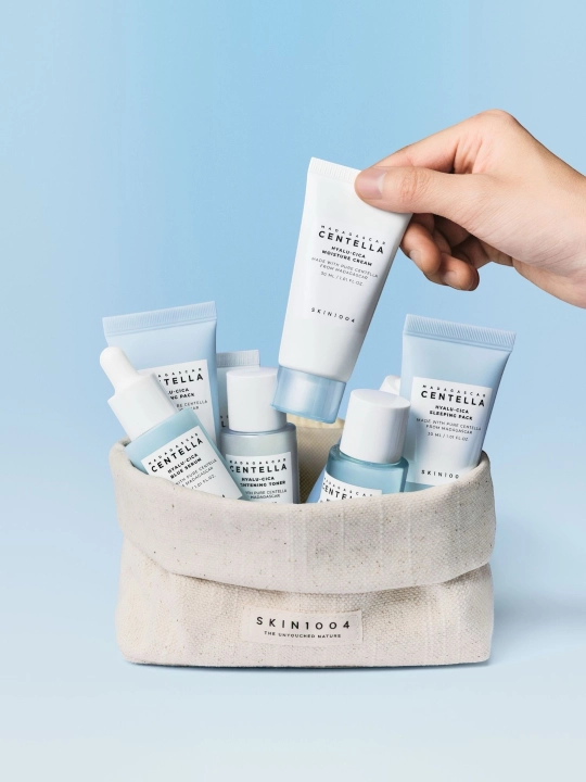 SKIN1004 Madagascar Centella Poremizing, Tea-Trica, Travel Kit, Double, Even Tone to'plami
