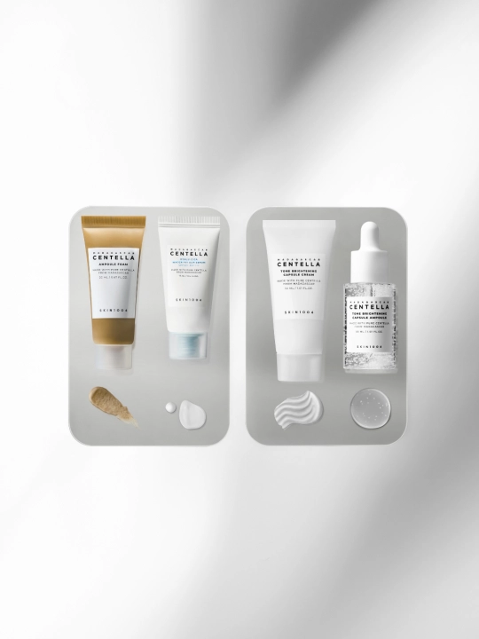 SKIN1004 Madagascar Centella Poremizing, Tea-Trica, Travel Kit, Double, Even Tone to'plami