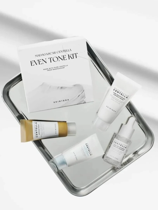 SKIN1004 Madagascar Centella Poremizing, Tea-Trica, Travel Kit, Double, Even Tone to'plami
