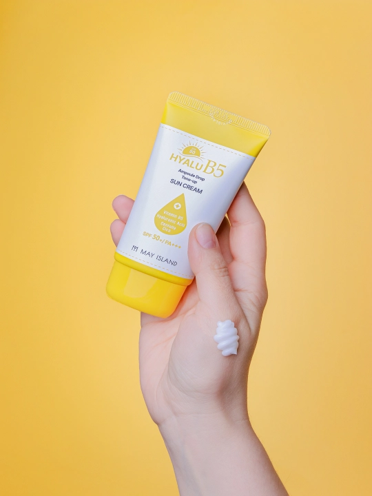 HYALU B5 Ampoule Drop Tone Up Sun Cream, 70 мл — защита от солнца, увлажнение и сияние - 