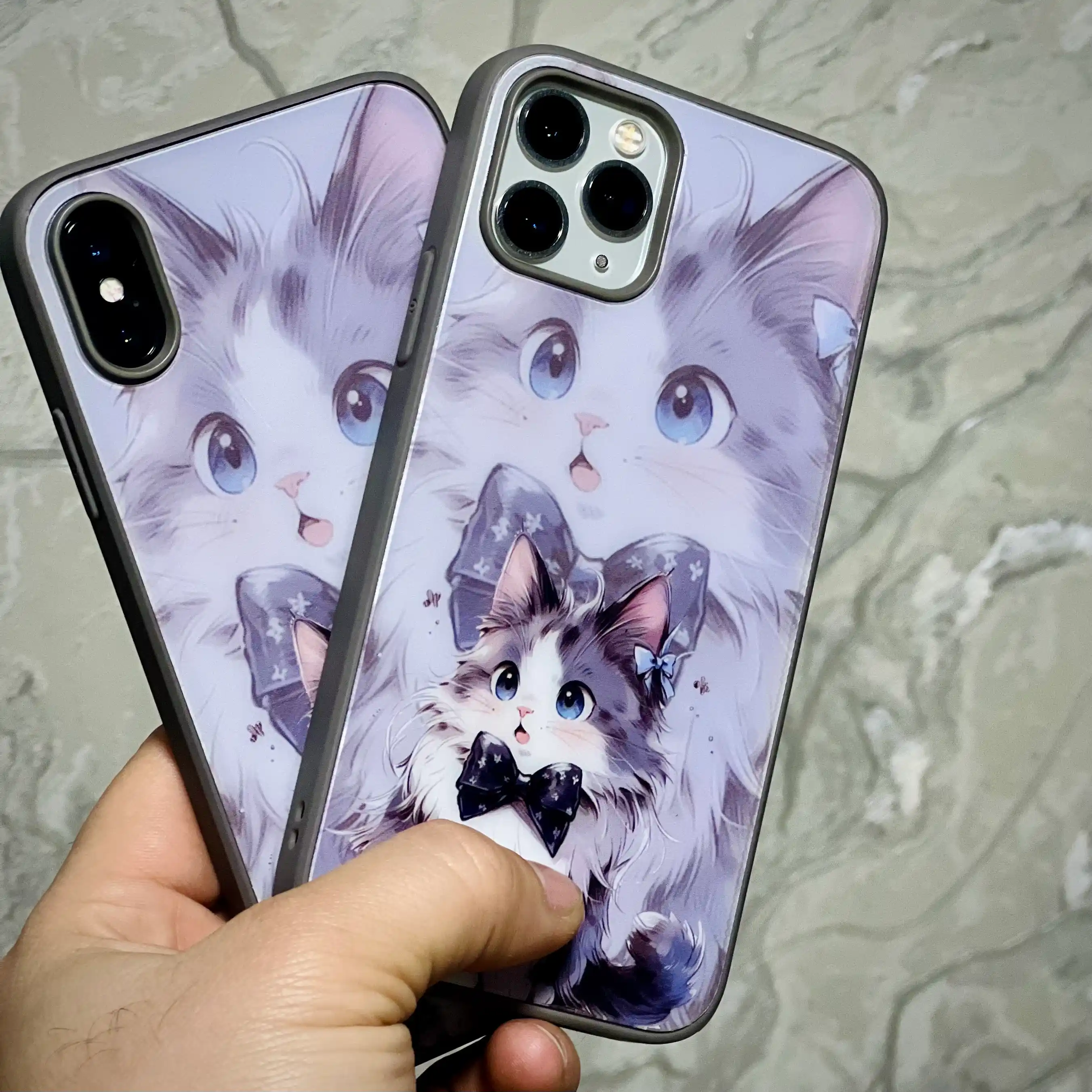 iPhone X XS, 11, 12, 13, 14, 15, 16 Pro, Max, твёрдый глянцевый силиконовый чехол