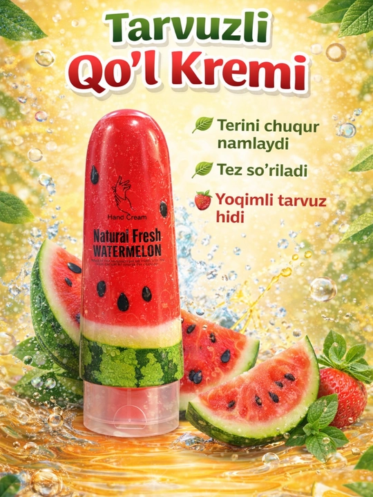 Natural Fresh фруктовый крем для рук (Арбуз, Лимон, Киви, Клубника) 100 мл - 