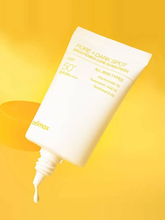 Celimax yorqinlashtiruvchi quyoshdan himoyalovchi kremi, Pore+Dark Spot Brightening Care Sunscree