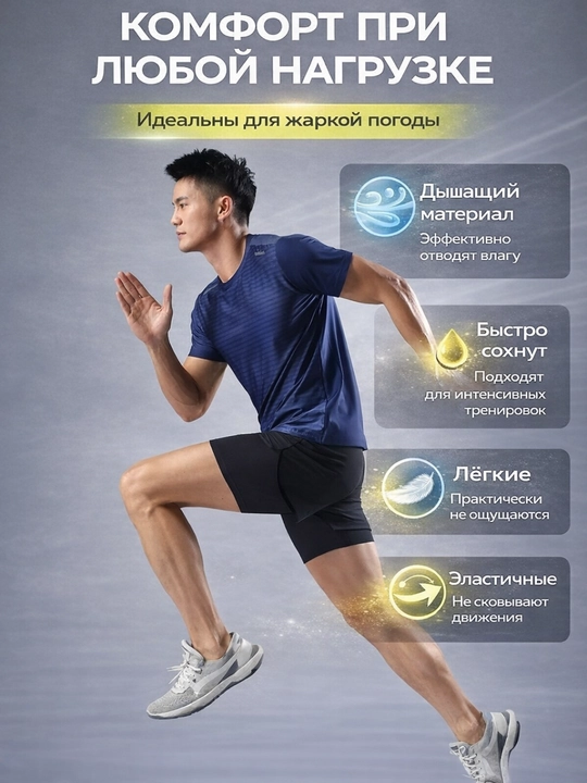 Fitnes, yugurish va MMA uchun mo'ljallangan erkaklar uchun 2 tasi 1 da shorti va taytlari