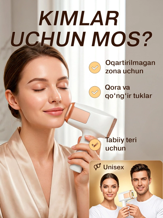 Uzface fotoepilyatori cheksiz chaqnash sochlarni olib tashlash uchun + 18 oy garantiya
