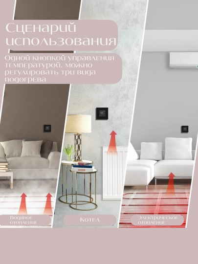 Aqlli Wi-Fi termostat issiq pol uchun — sensorli boshqaruvga ega, Alisa, TUYA va Smart Life bilan ishlaydi