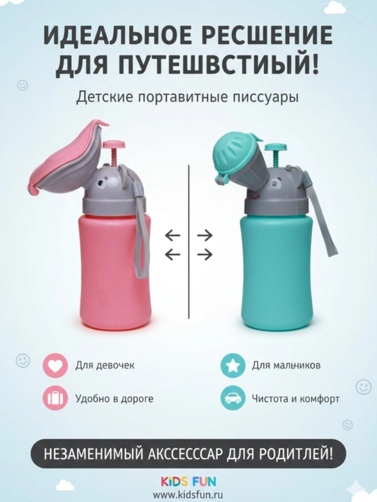 Портативный детский гигиенический писуар-горшок, небольшого размера, для мальчиков, девочек - 