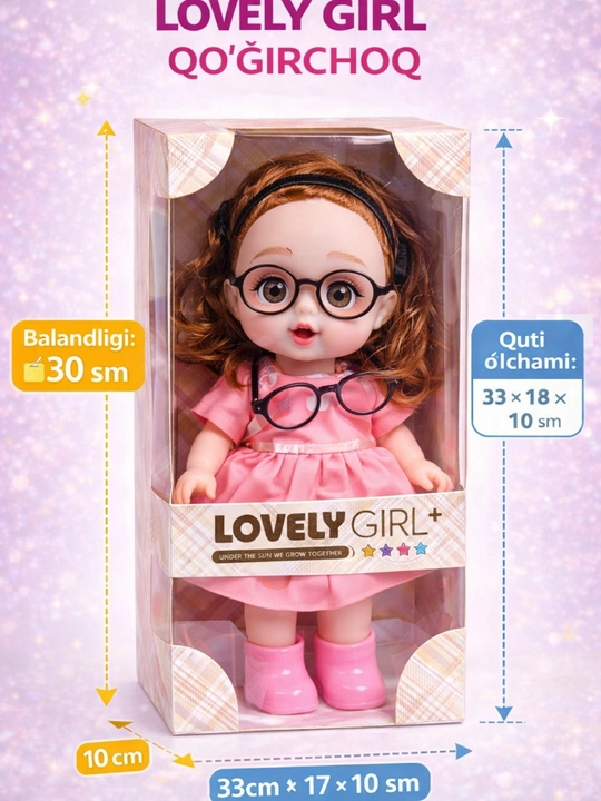 Кукла Lovely Girl в очках, 30 см, игрушка для девочек 3+