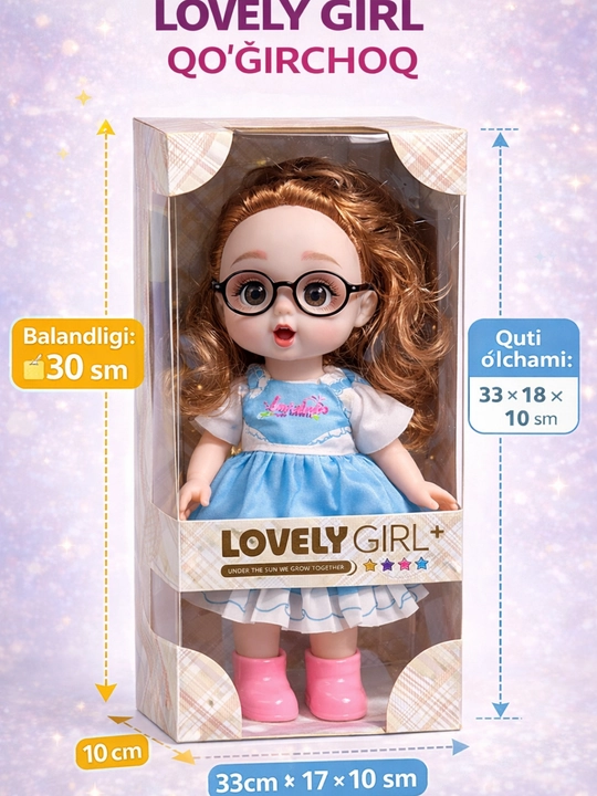 Кукла Lovely Girl в очках, 30 см, игрушка для девочек 3+