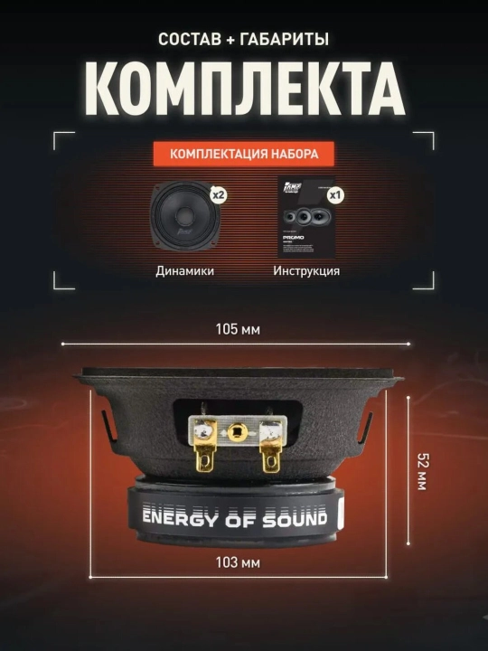 Динамики эстрадные 10 см AMP MASS FR40P40 2 штуки